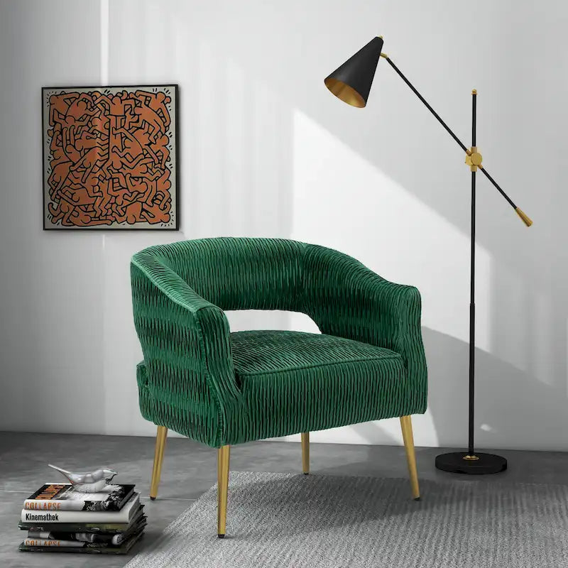 Contemporary Upholstered Ruffle Accent Chair