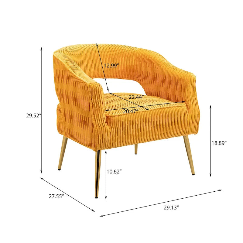 Contemporary Upholstered Ruffle Accent Chair