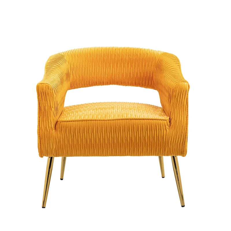 Contemporary Upholstered Ruffle Accent Chair