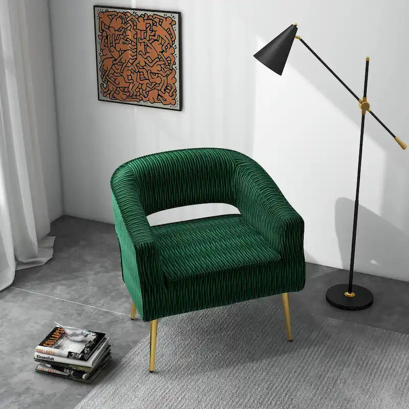 Contemporary Upholstered Ruffle Accent Chair