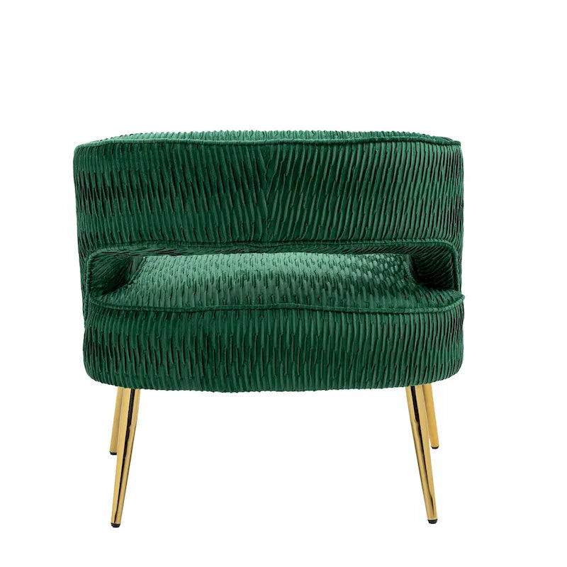 Contemporary Upholstered Ruffle Accent Chair