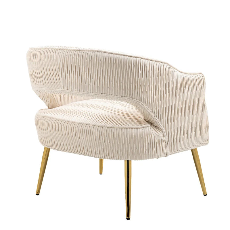 Contemporary Upholstered Ruffle Accent Chair