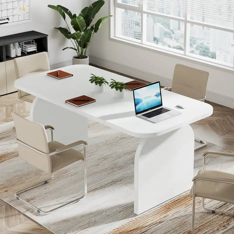 63 Inch Executive Desk, Rectangular Large Office Computer Desk Workstation