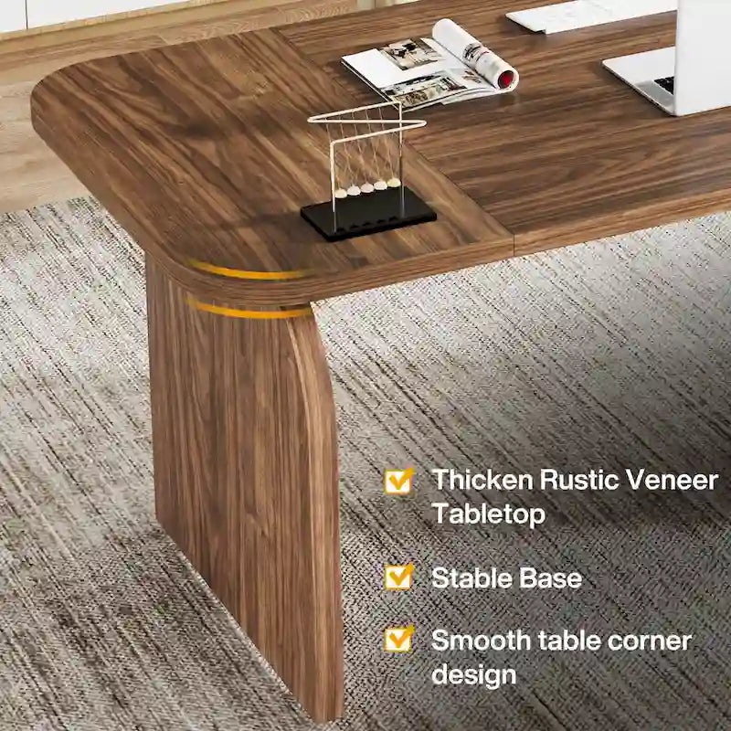 63 Inch Executive Desk, Rectangular Large Office Computer Desk Workstation