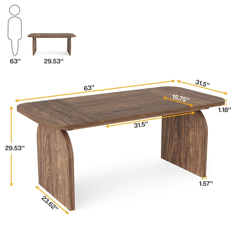 63 Inch Executive Desk, Rectangular Large Office Computer Desk Workstation