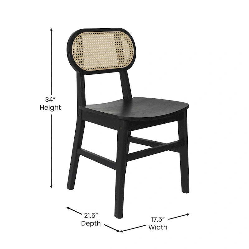 Commercial Cane Rattan Event Chair with Wood Back and Seat