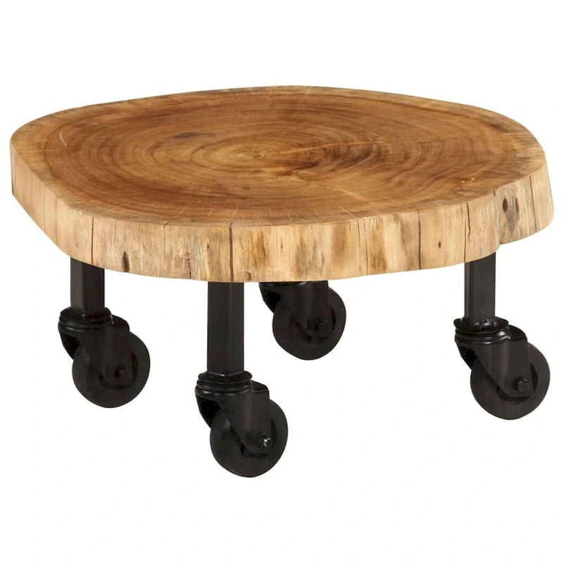 Solid Wood Acacia Coffee Table, 23.6 x 21.7 x 9.8 Inches