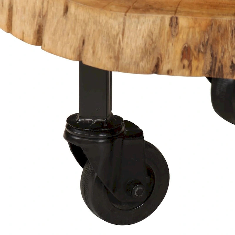 Solid Wood Acacia Coffee Table, 23.6 x 21.7 x 9.8 Inches