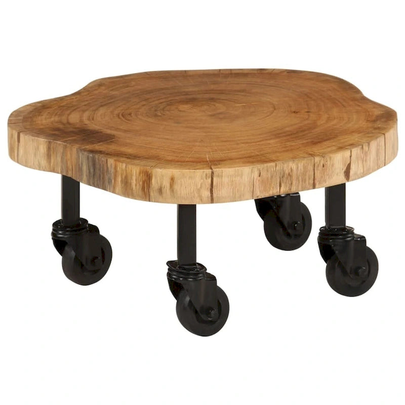 Solid Wood Acacia Coffee Table, 23.6 x 21.7 x 9.8 Inches