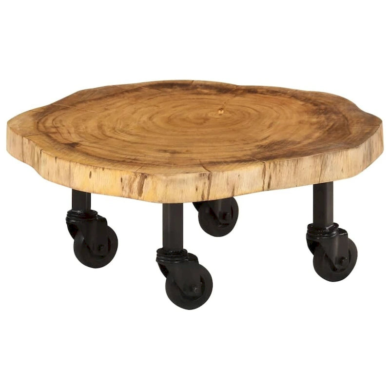 Solid Wood Acacia Coffee Table, 23.6 x 21.7 x 9.8 Inches