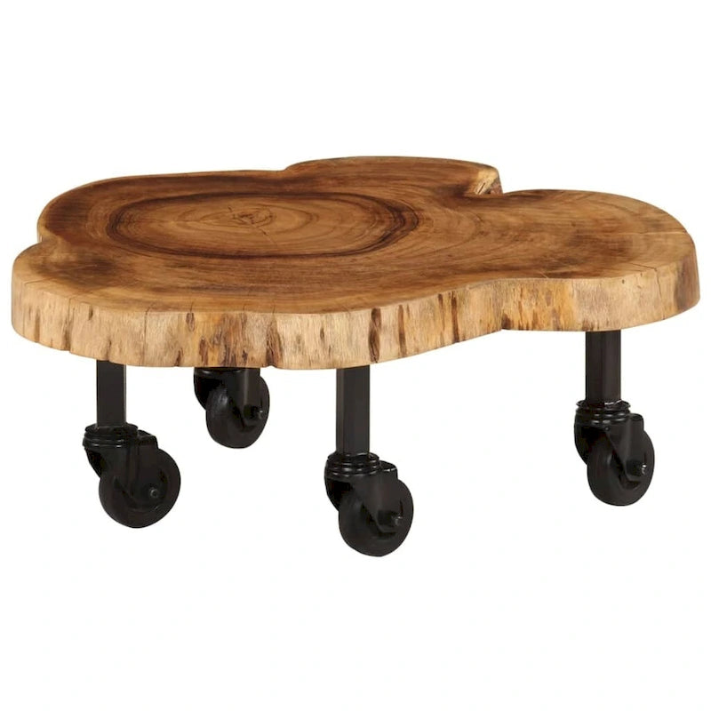 Solid Wood Acacia Coffee Table, 23.6 x 21.7 x 9.8 Inches