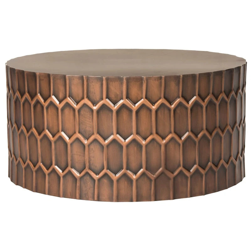 Antique Copper Coffee Table - 29 x 29 x 15
