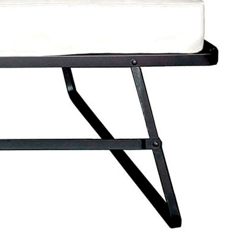 Metal Rollaway Folding Bed with 48 Inch Mattress and Casters, Black