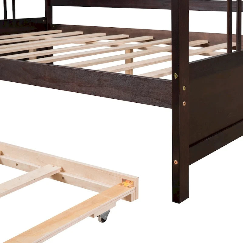 Full Size Daybed Wood Bed with Twin Size Trundle