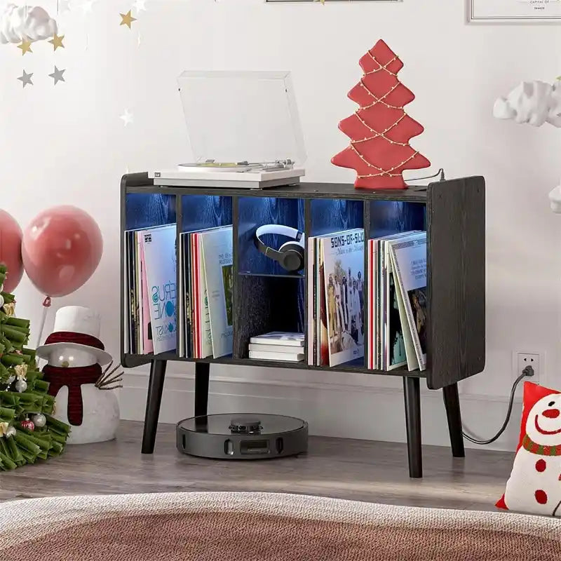 LED Record Player Stand - 14.2D x 32.5W x 27.2H