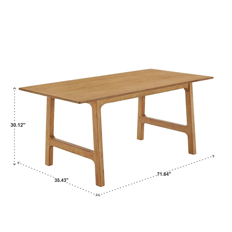 Scandinavian Wood Finish 71 Inch Dining Table