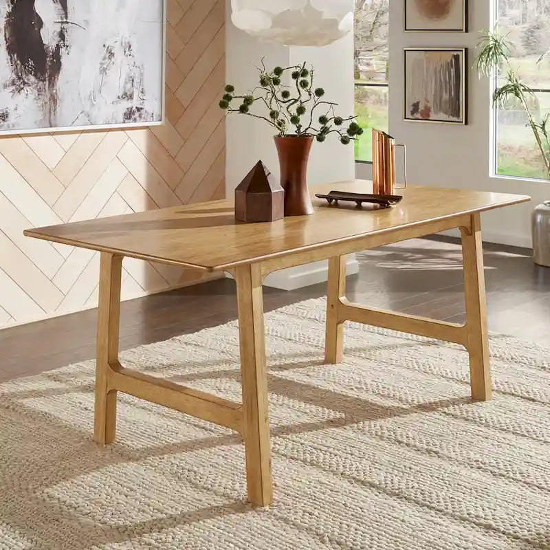 Scandinavian Wood Finish 71 Inch Dining Table