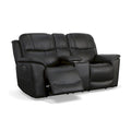 Leather Power Reclining Zero Gravity Loveseat with Console, Power Headrests and Lumbar