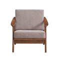 Wooden Accent Chair with Removable Cushion, Light Brown and Brown