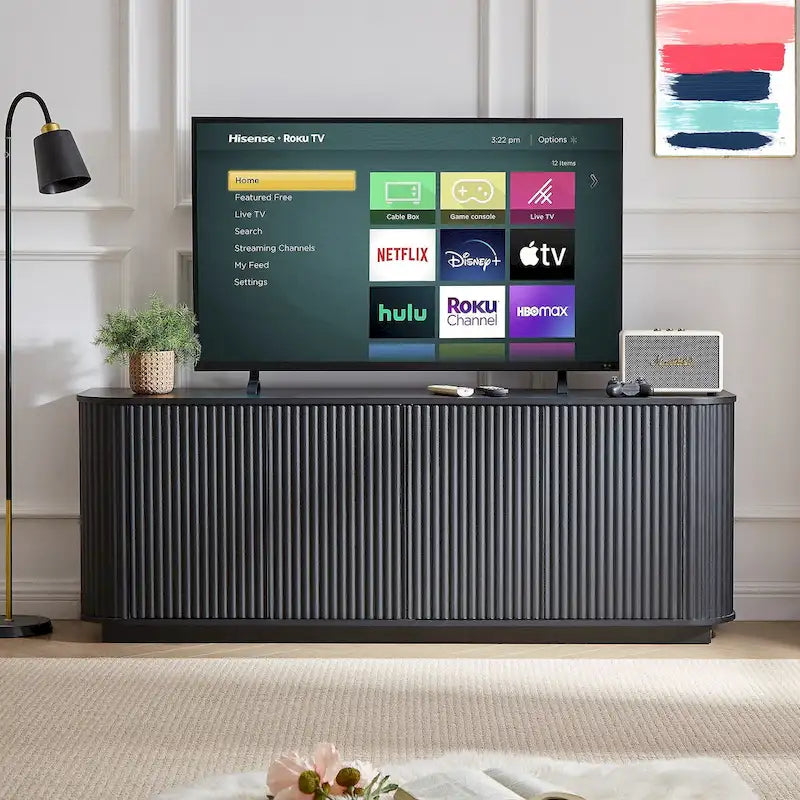Sideboard Storage Cabinet TV Stand with Wave Pattern