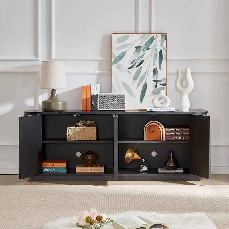 Sideboard Storage Cabinet TV Stand with Wave Pattern