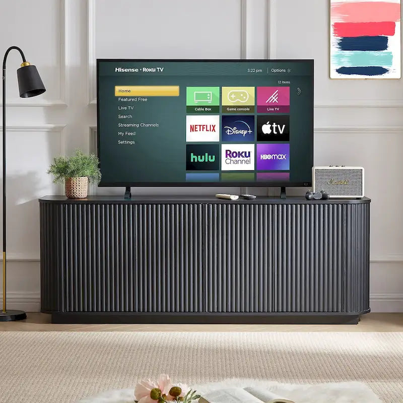Sideboard Storage Cabinet TV Stand with Wave Pattern