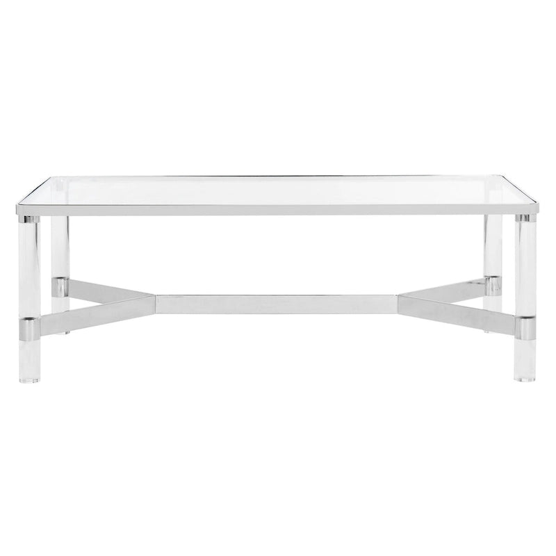 Acrylic Silver Coffee Table - 47W x 24D x 17H