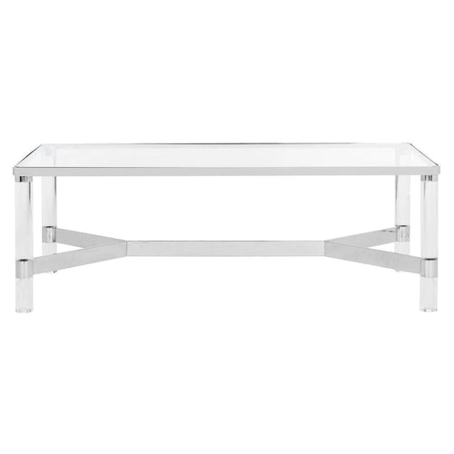 Acrylic Silver Coffee Table - 47W x 24D x 17H