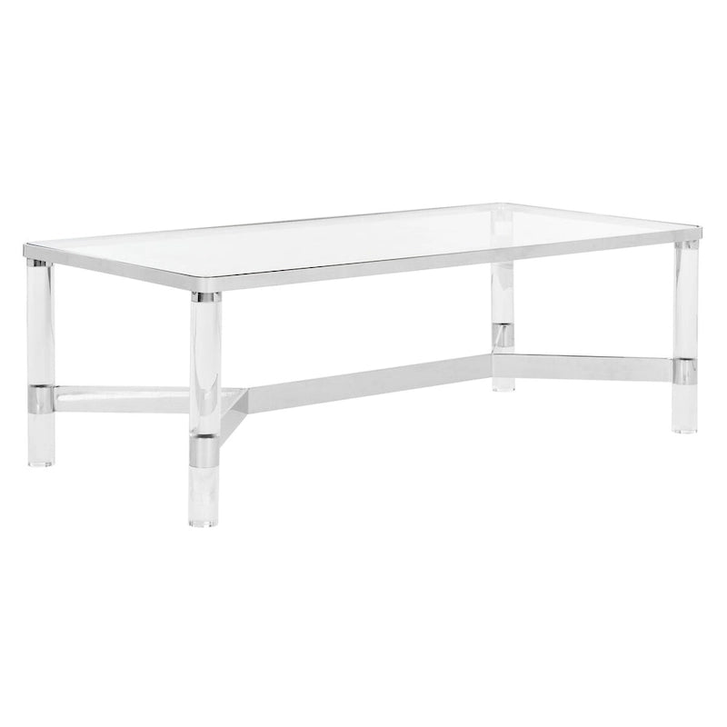 Acrylic Silver Coffee Table - 47W x 24D x 17H