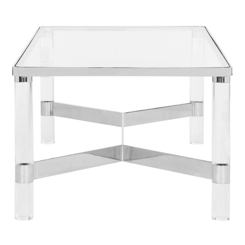 Acrylic Silver Coffee Table - 47W x 24D x 17H