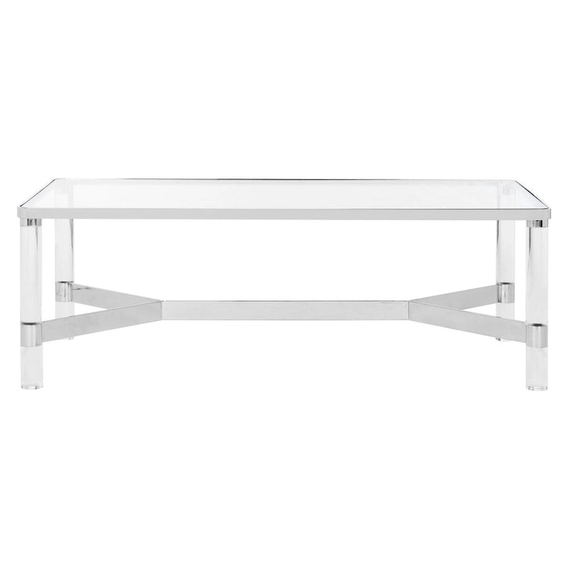 Acrylic Silver Coffee Table - 47W x 24D x 17H