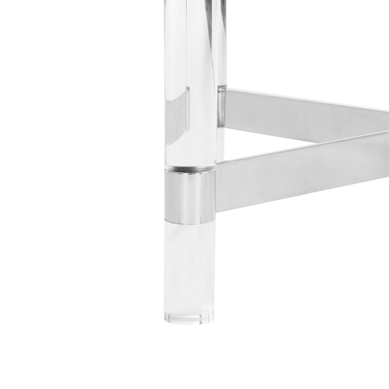 Acrylic Silver Coffee Table - 47W x 24D x 17H