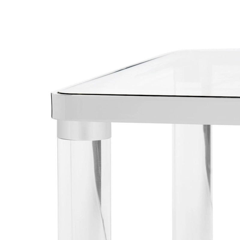 Acrylic Silver Coffee Table - 47W x 24D x 17H